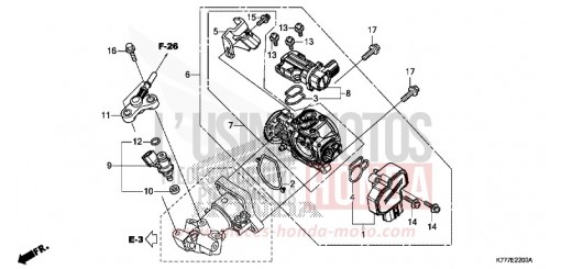 CORPS DE PAPILLON/INJECTEUR DE CARBURANT SH125ADH de 2017